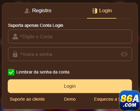 86a.com - fazer login sua conta agora